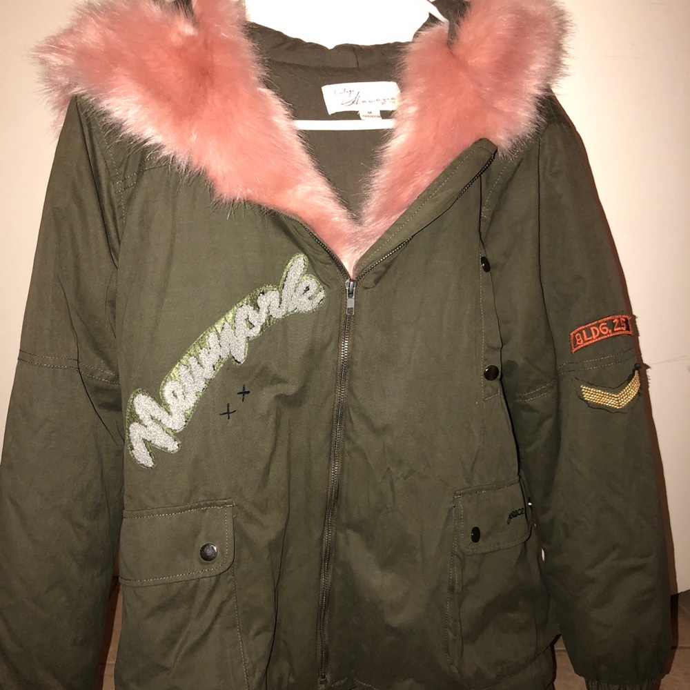 Vintage Havana; winter coat with pink fur lining